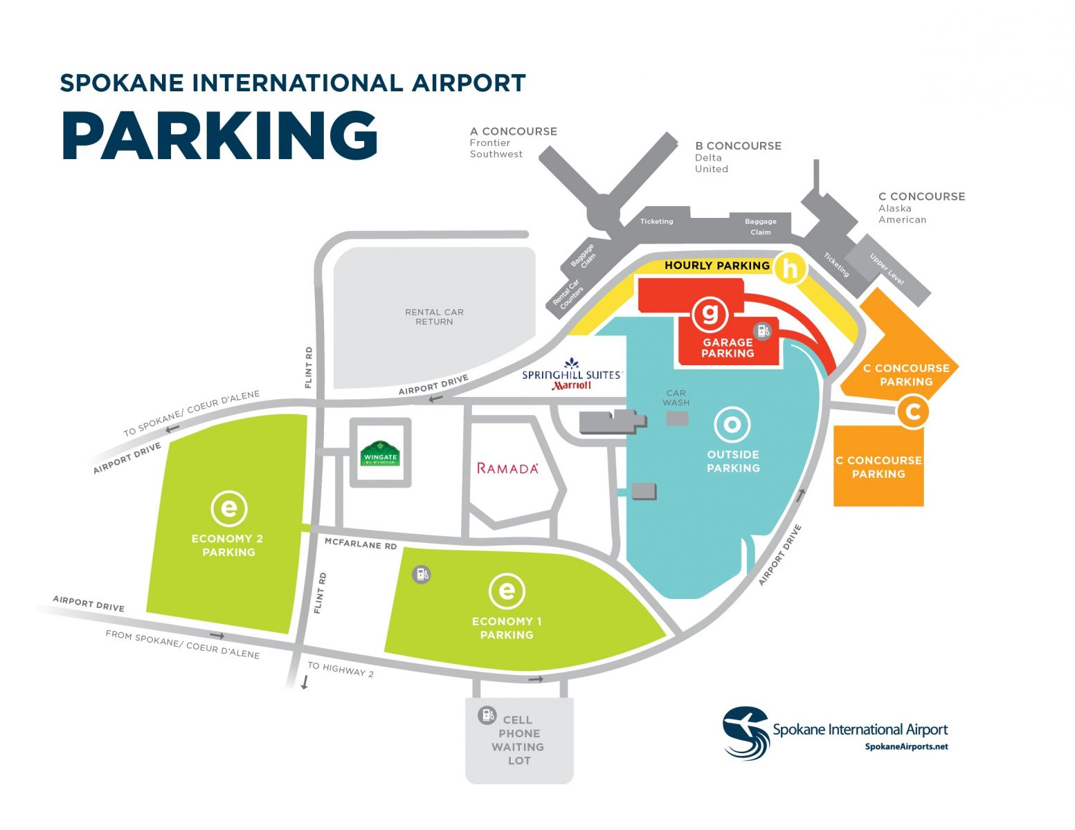 Spokane Intl Airport Parking And Transportation Parking Info